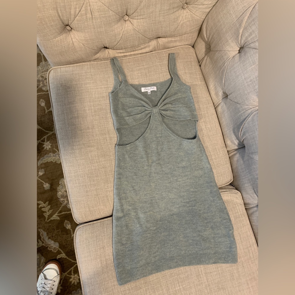 Emory Park Mini Sage Green Dress with Cutouts.